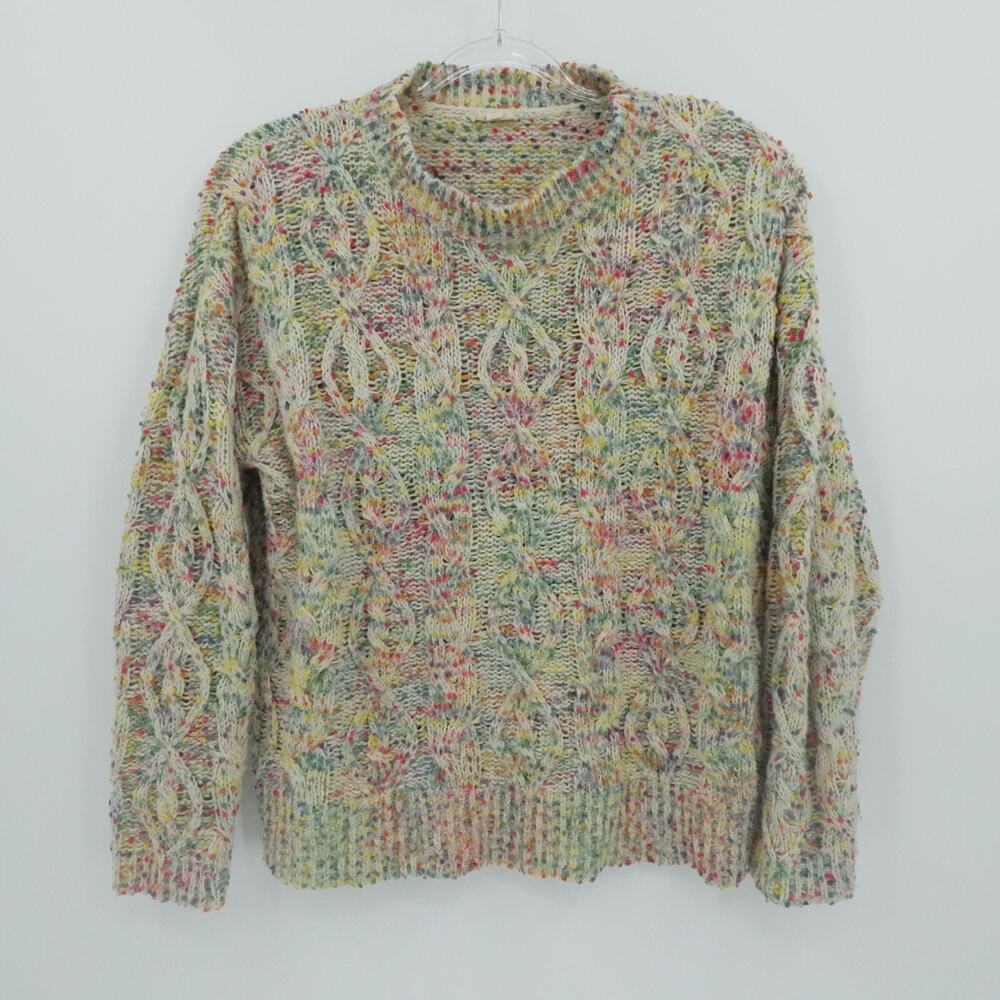 Oddy Sweater Womens S/M Multicolored Speckled‎ Cable Knit Artsy Boho Indie